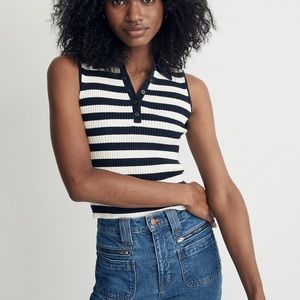 Owen Polo Sweater Tank in Stripe Madewell